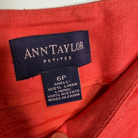 Ann Taylor Coral Linen Skirt - Picture 3 of 4